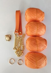 Angel Çanta Aksesuar Rafya Ve Zincirli Sap Seti - Angel Çanta Aksesuar