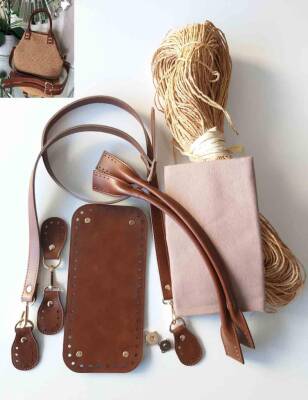 Angel Çanta Aksesuar Suni Deri Sitil Model Örgü Çanta Seti - 1