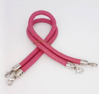 Angel Çanta Aksesuar Fuşya Örme Çanta Sapı Gümüş Metal - 1