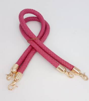 Angel Çanta Aksesuar Fuşya Örme Çanta Sapı Light Gold Metal - 1