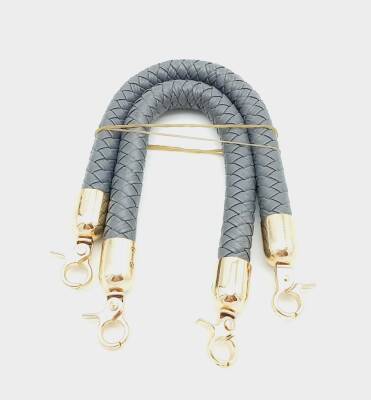 Angel Çanta Aksesuar Gri Kısa Örme Çanta Sapı Light Gold Metal - 1