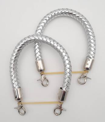 Angel Çanta Aksesuar Gümüş Renk Kısa Örme Çanta Sapı Gümüş Metal - 1