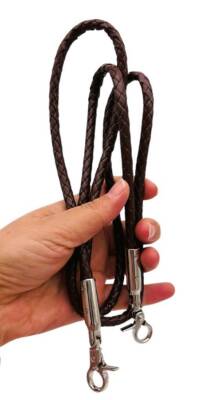 Angel Çanta Aksesuar Koyu Kahve Renk 120 cm Tek Örme Çanta Sapı Gümüş Metal - 1