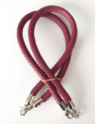 Angel Çanta Aksesuar Örme Çanta Sapı Gümüş Metal Bordo - Angel Çanta Aksesuar