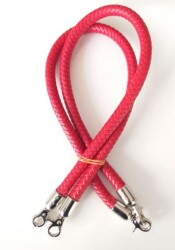 Angel Çanta Aksesuar Örme Çanta Sapı Gümüş Metal Kırmızı - Angel Çanta Aksesuar