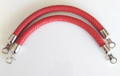 Angel Çanta Aksesuar Örme Çanta Sapı Kısa Gümüş Metalli Kırmızı - 1