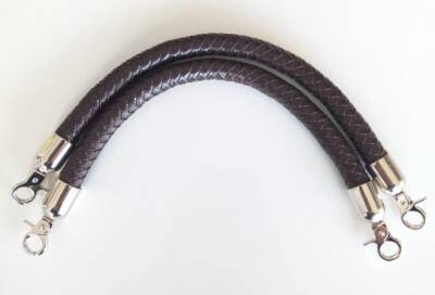 Angel Çanta Aksesuar Örme Çanta Sapı Kısa Gümüş Metalli Koyu Kahve - 1