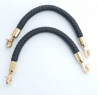 Angel Çanta Aksesuar Örme Çanta Sapı, Siyah Renk 31 Cm Çift - 1