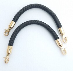 Angel Çanta Aksesuar Örme Çanta Sapı, Siyah Renk 31 Cm Çift - Angel Çanta Aksesuar