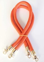 Angel Çanta Aksesuar Örme Çanta Sapı Uzun Turuncu Renk Light Gold Metal - Angel Çanta Aksesuar