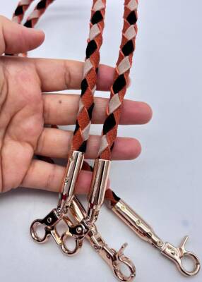 Angel Çanta Aksesuar Renkli 43 cm Örme Çanta Sapı Light Gold Metal - 2