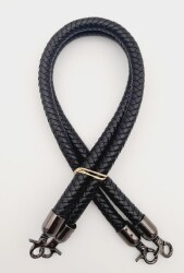 Angel Çanta Aksesuar Siyah Örme Çanta Sapı Füme Metal - Angel Çanta Aksesuar