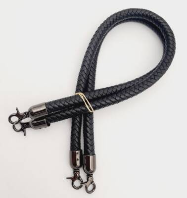 Angel Çanta Aksesuar Siyah Örme Çanta Sapı Füme Metal - 3