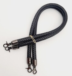 Angel Çanta Aksesuar Siyah Örme Çanta Sapı Füme Metal - 3