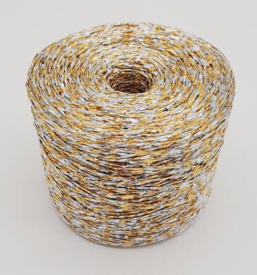 Angel Çanta Aksesuar Özel Sarım Simli Kağıt İp Ebruli Gold Gri Renk - 1