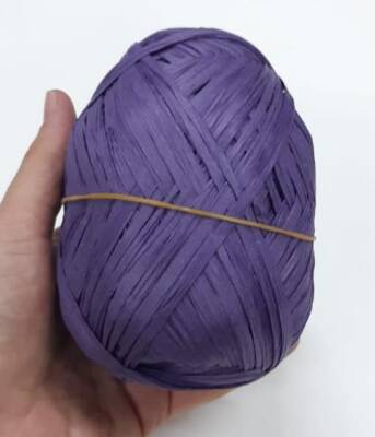 Angel Çanta Aksesuar Özel Sarım Rafya No:10 Koyu Mor - 1