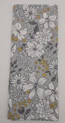 Angel Çanta Aksesuar 120X50 Cm Gri Çiçekli Desen Pamuklu Astarlık Kumaş No:17 - Angel Çanta Aksesuar