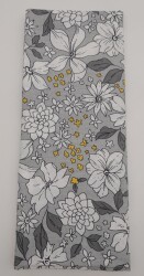Angel Çanta Aksesuar 120X50 Cm Gri Çiçekli Desen Pamuklu Astarlık Kumaş No:17 - 2