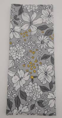 Angel Çanta Aksesuar 120X50 Cm Gri Çiçekli Desen Pamuklu Astarlık Kumaş No:17 - 2