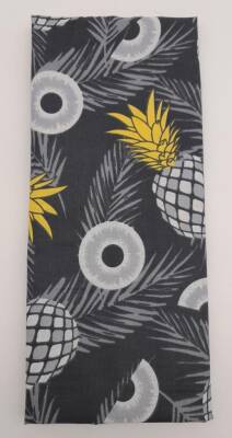 Angel Çanta Aksesuar 120X50 Cm Koyu Gri Ananas Desen Pamuklu Astarlık Kumaş No:19 - 2