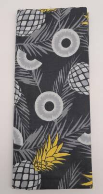 Angel Çanta Aksesuar 120X50 Cm Koyu Gri Ananas Desen Pamuklu Astarlık Kumaş No:19 - 1