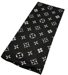 Angel Çanta Aksesuar 120x50 cm Pamuklu Astarlık Kumaş Antrasit Renk Yonca Desen - Angel Çanta Aksesuar