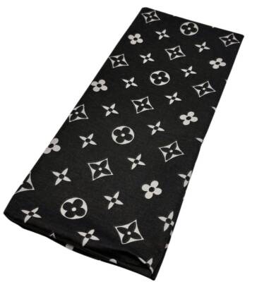 Angel Çanta Aksesuar 120x50 cm Pamuklu Astarlık Kumaş Antrasit Renk Yonca Desen - 1