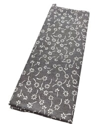 Angel Çanta Aksesuar 120x50 cm Pamuklu Astarlık Kumaş Gri Çıtır Çiçek Desen - Angel Çanta Aksesuar