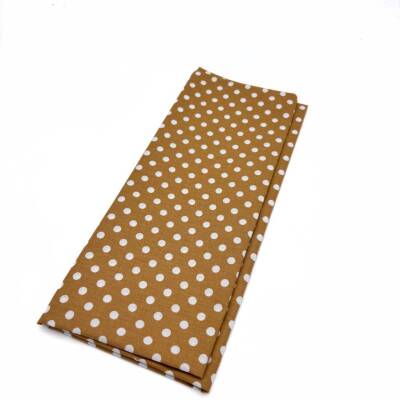 Angel Çanta Aksesuar 120x50 cm Pamuklu Astarlık Kumaş Hardal Sarı Küçük Puantiyeli - 1