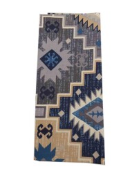 Angel Çanta Aksesuar 120X50 Cm Pamuklu Astarlık Kumaş Kilim Desen Mavi Ton - Angel Çanta Aksesuar