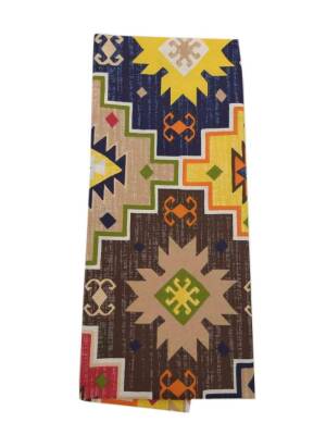 Angel Çanta Aksesuar 120X50 Cm Pamuklu Astarlık Kumaş Kilim Desen Sarı Ton - 1