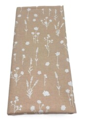 Angel Çanta Aksesuar 120x50 cm Pamuklu Astarlık Kumaş Kır Çiçeği Desenli Bej - Angel Çanta Aksesuar