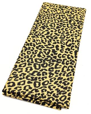 Angel Çanta Aksesuar 120x50 cm Pamuklu Astarlık Kumaş Sarı-Siyah Leopar Desen - 1
