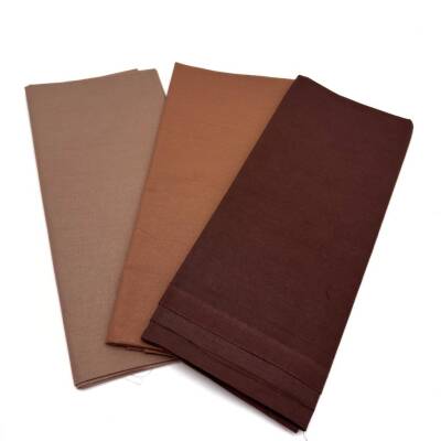 Angel Çanta Aksesuar 120x50 cm Pamuklu Astarlık Kumaş Seti (Koyu Kahve, Açık Kahve, Sütlü Kahve) - 1