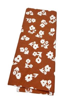 Angel Çanta Aksesuar 120x50 cm Pamuklu Astarlık Kumaş Taba Çiçek Desenli - 1