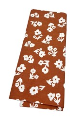 Angel Çanta Aksesuar 120x50 cm Pamuklu Astarlık Kumaş Taba Çiçek Desenli - Angel Çanta Aksesuar