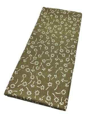 Angel Çanta Aksesuar 120x50 cm Pamuklu Astarlık Kumaş Yeşil Çıtır Çiçek Desen - 1