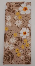 Angel Çanta Aksesuar 120X50 Cm Sütlü Kahve Papatya Desen Pamuklu Astarlık Kumaş No:18 - 2