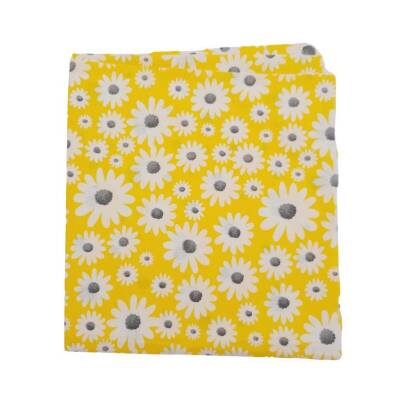 Angel Çanta Aksesuar 80x35 cm Pamuklu Astarlık Kumaş Beyaz Papatyalı Sarı Renk No:33 - 1