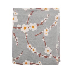 Angel Çanta Aksesuar 80x35 cm Pamuklu Astarlık Kumaş Papatya Desen Gri Renk No:38 - 2