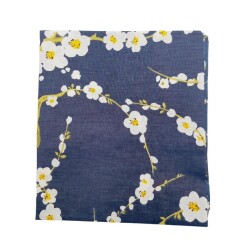 Angel Çanta Aksesuar 80x35 cm Pamuklu Astarlık Kumaş Papatya Desen Lacivert Renk No:40 - Angel Çanta Aksesuar