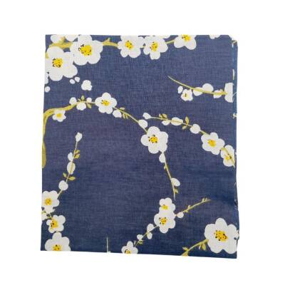 Angel Çanta Aksesuar 80x35 cm Pamuklu Astarlık Kumaş Papatya Desen Lacivert Renk No:40 - 1
