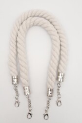 Angel Çanta Aksesuar 50 cm Pamuklu Halat Model Çift Çanta Sapı Gümüş Metalli - 3