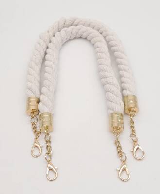 Angel Çanta Aksesuar 50 cm Pamuklu Halat Model Çift Çanta Sapı Light Gold Metalli - 2