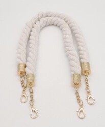 Angel Çanta Aksesuar 50 cm Pamuklu Halat Model Çift Çanta Sapı Light Gold Metalli - 2