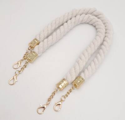 Angel Çanta Aksesuar 50 cm Pamuklu Halat Model Çift Çanta Sapı Light Gold Metalli - 3