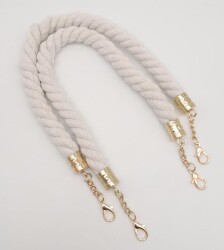 Angel Çanta Aksesuar 50 cm Pamuklu Halat Model Çift Çanta Sapı Light Gold Metalli - 4