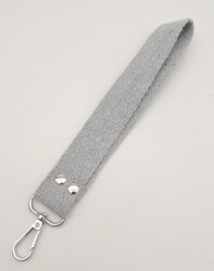 Angel Çanta Aksesuar Açık Gri Pamuklu Kolon Elcik Gümüş Metalli - Angel Çanta Aksesuar