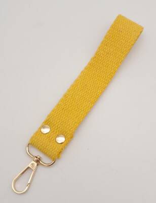 Angel Çanta Aksesuar Hardal Renk Pamuklu Kolon Elcik Light Gold Metalli - 1