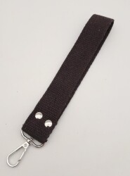 Angel Çanta Aksesuar Kahverengi Pamuklu Kolon Elcik Gümüş Metalli - Angel Çanta Aksesuar